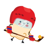 pop corn playing hockey
