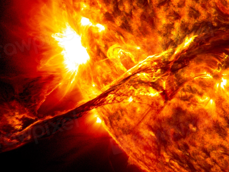 Les éruptions solaires durent de quelques minutes à quelques heures. © Public Domain