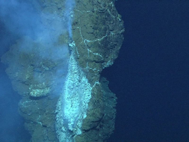 Cheminées hydrothermales situées au fond des océans. 